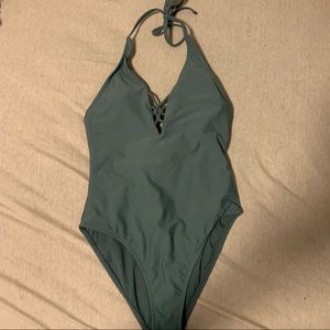 One piece green swimsuit